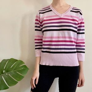 Pink and purple striped Style&co sweater